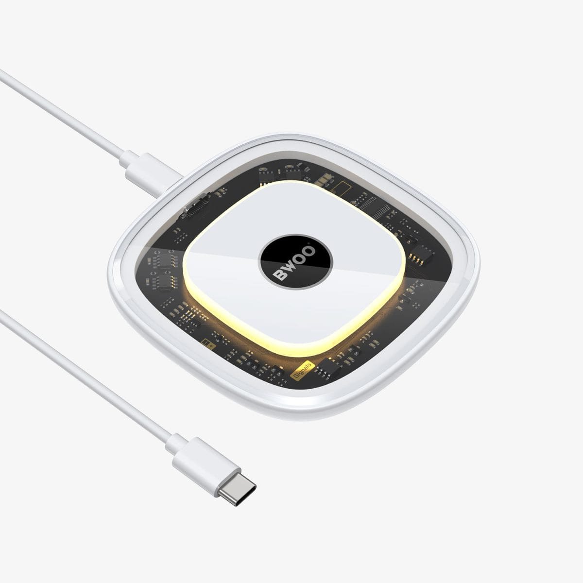 🔋 BWOO WL-34 Transparent Wireless Charger | 15W Qi Fast Charging Pad