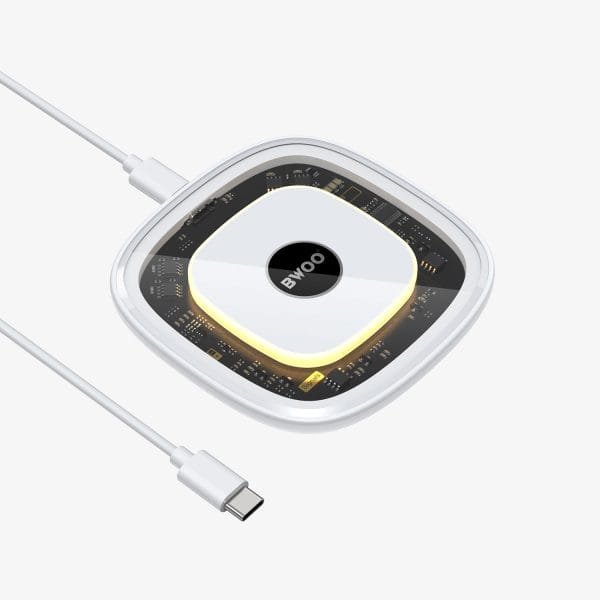 🔋 BWOO WL-34 Transparent Wireless Charger | 15W Qi Fast Charging Pad