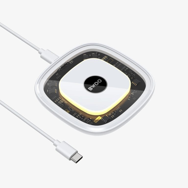🔋 BWOO WL-34 Transparent Wireless Charger | 15W Qi Fast Charging Pad