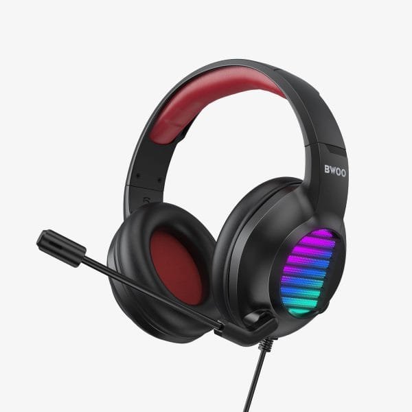 BX024 Stereo Surround Sound Wired Gaming Headphones with Mic & RGB Lights