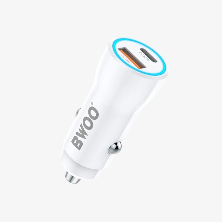 Buy Bwoo CC94 38W Car Charger with Dual USB-C ports in South Africa. ✅ Supports PD 20W + QC 18W ✅ Super Fast Charging ✅ Free delivery over R500 ✅ Trusted Mobile Accessories Store ✅ Fast Shipping & Bob Box Available.