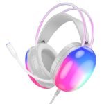 Hoco W109 Gaming Headset with Microphone – 3.5mm + USB, 2m Cable, White