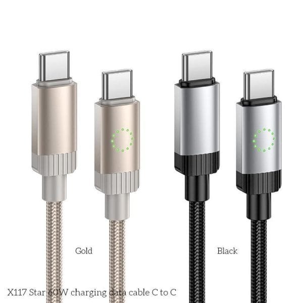 Hoco X117 Star Series 1m 60W Fast Charging Type-C to Type-C Cable