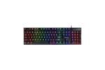 Close-up of T-Wolf T20 gaming keyboard keys showing vibrant rainbow backlighting