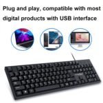 Black full-size TWOLF T15 wired USB keyboard