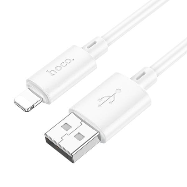 Hoco X88 Gratified Series 2m Lightning Cable | 2.4A Fast Charge | White - MyTFC