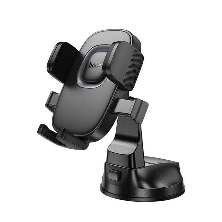 Hoco H76 Crown Center Console One-Button Car Phone Holder – Black/Grey
