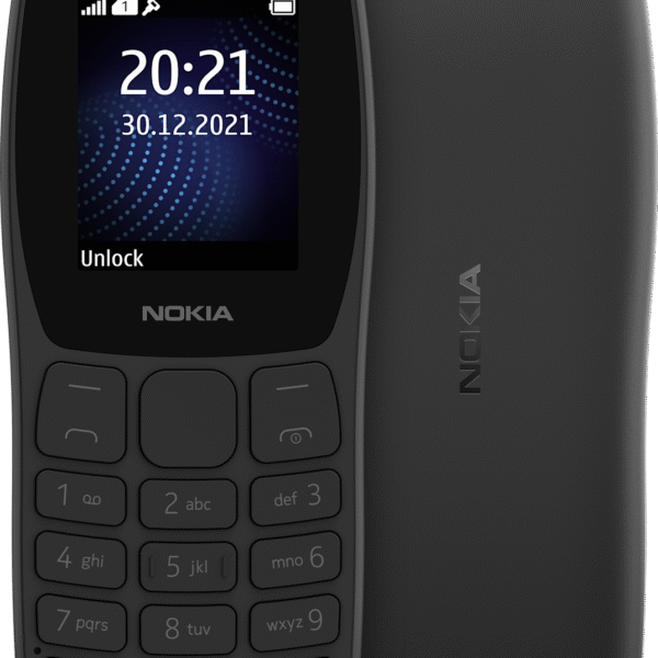 Nokia 105 Africa Edition Charcoal Feature Phone, Dual SIM 2G Mobile, Phone with Wireless FM Radio, Nokia 105 Basic Phone with Torch and Snake, 800mAh Battery, Feature Phone South Africa
